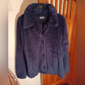 Women's 32degree Heat Fuzzy Thermal Fleece Jacket Size Medium Black